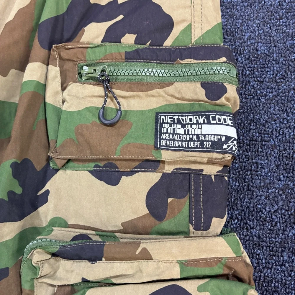 Smoke Rise Cargo Pants Mens Large Camo Tactical Utility Streetwear Multi Pocket